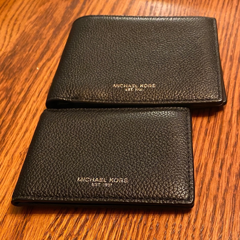 Michael Kors Black Leather Card Holder Set